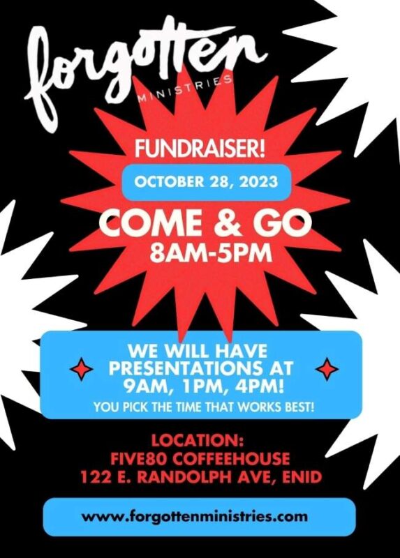 Jeremiah from Forgotten Ministries and Five 80 Coffee talks Upcoming Fundraiser