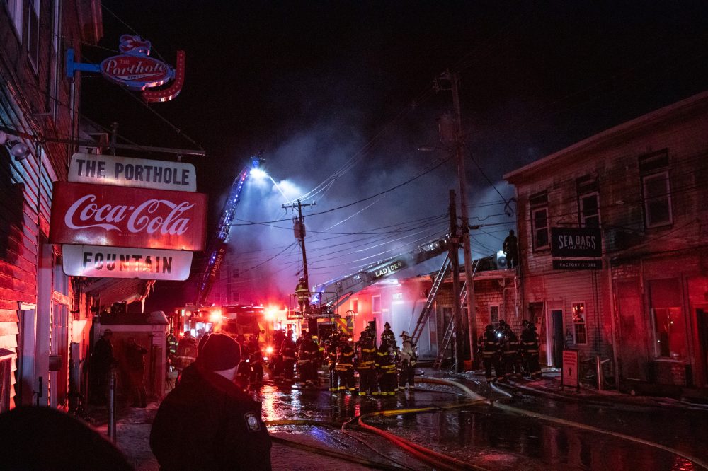 Fire in Portland’s Old Port damages its historic waterfront and sinks at least one boat