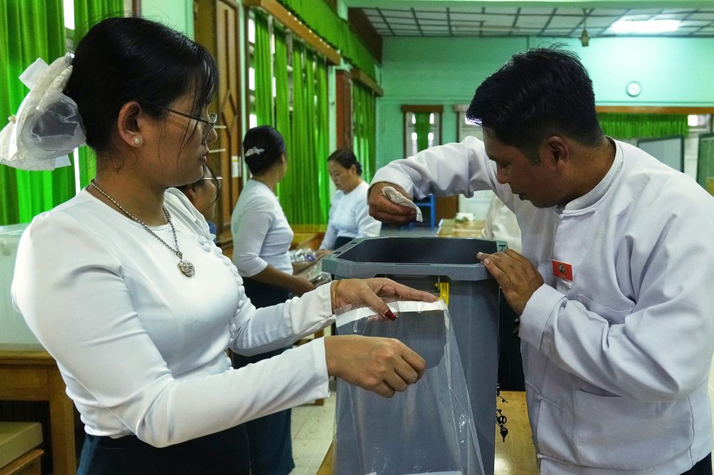 Myanmar’s military-backed party claims strong lead in election’s first phase