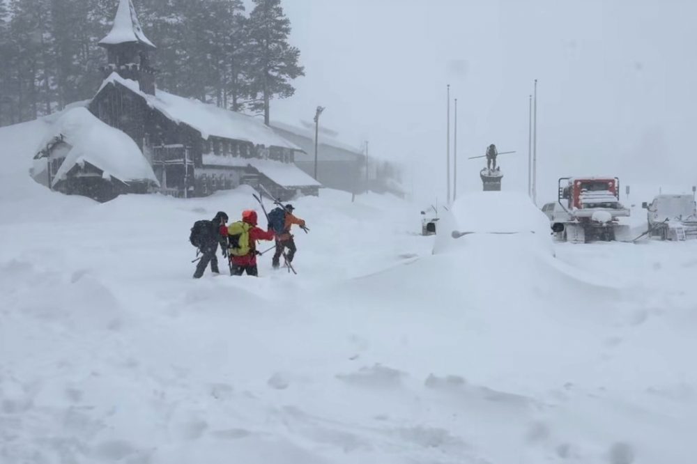 Rescuers push through winter storm to 6 survivors of a California avalanche. 9 others are missing