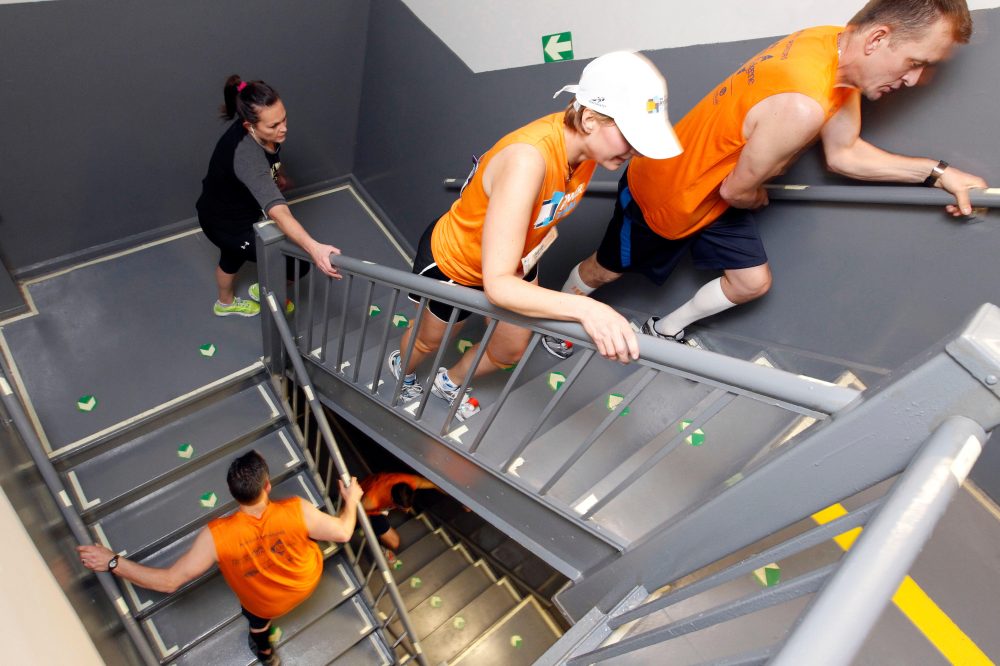 Stair climbers love their exercise, even when security guards act like they’re up to something