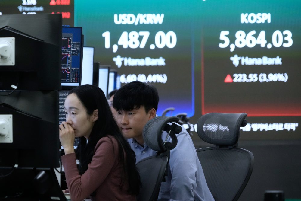 Asian shares gain and oil slips back despite a barrage of attacks by Iran