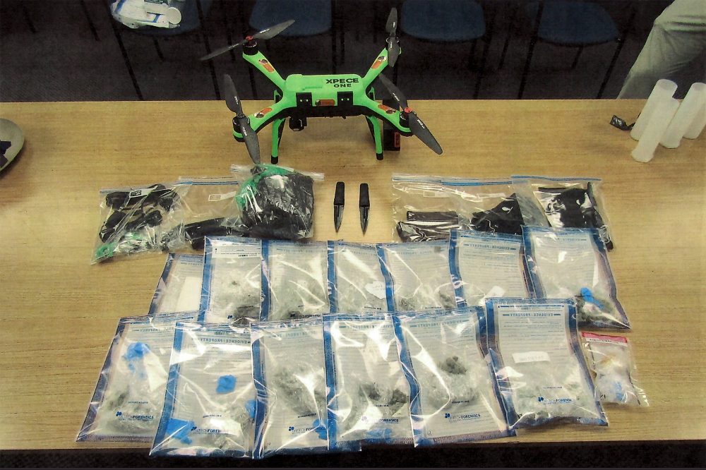 A drone drops knives, bandannas and hair clippers into a New York prison