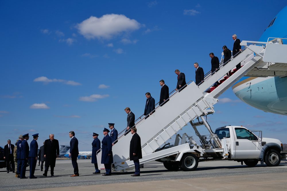 Photos of Trump at dignified transfer for US service members killed in Middle East