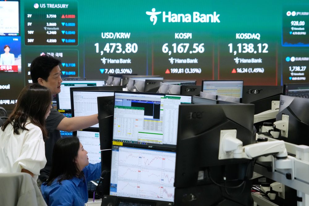 Asian shares mostly rise after Wall Street rallies on lower oil prices