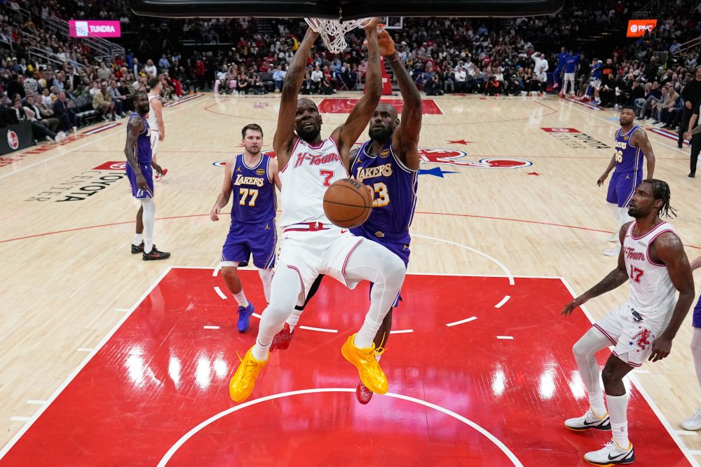 Kevin Durant, LeBron James meet in playoffs for 4th time when Rockets visit short-handed Lakers