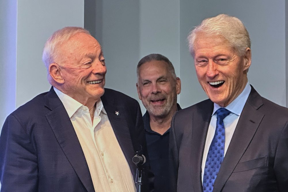 Jerry Jones shares a moment with old friend Bill Clinton as Cowboys prep for NFL draft