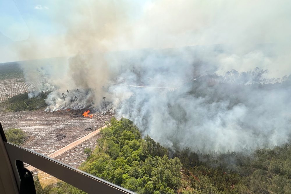 A fast-growing Georgia wildfire tops 31 square miles, with evacuations possible