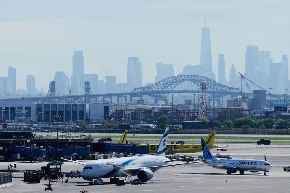 A United jet narrowly avoided catastrophe when it struck a truck near Newark airport during landing