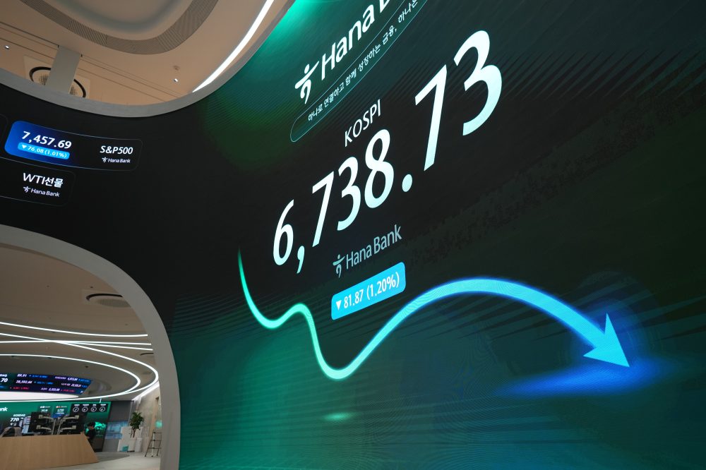 South Korea’s Kospi drops nearly 5% as some AI stocks swoon, while oil keeps climbing