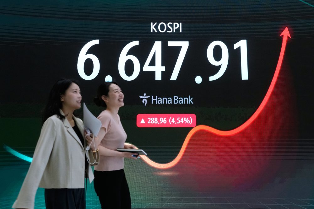 Oil prices ease and Asian shares gain on hopes for Mideast deal, as companies report strong profits