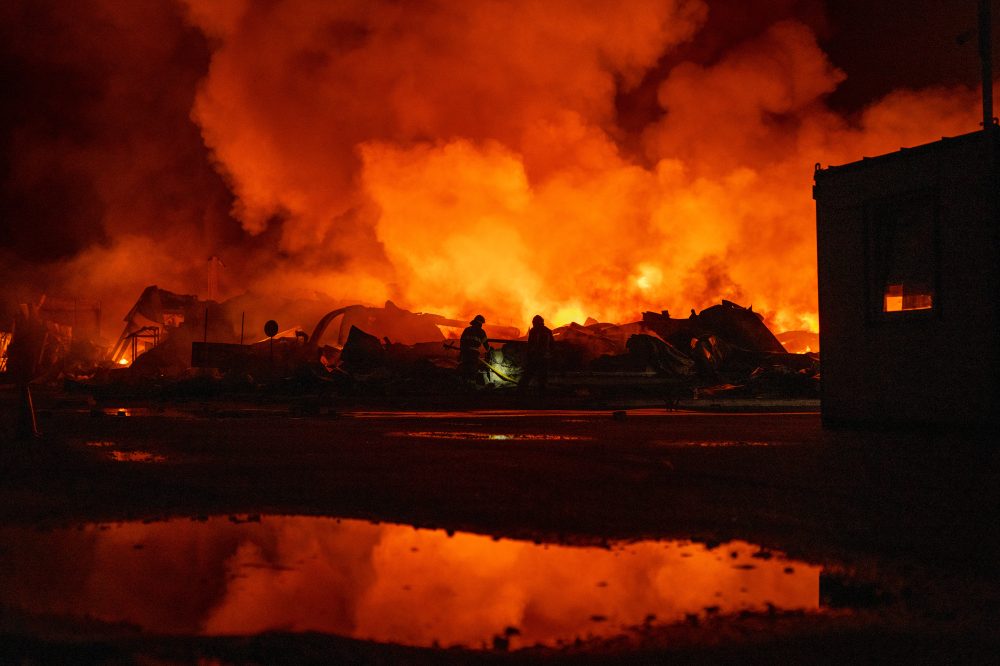 A Russian retail giant’s warehouse burns after Ukraine’s latest long-range drone attack