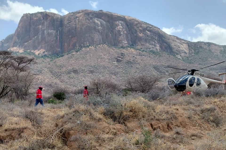Helicopter with 7 on board crashes in a remote area of northern Kenya