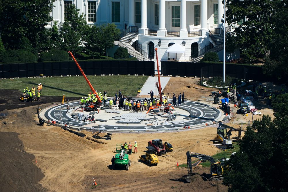 Trump plays White House tour guide to show off work on his helipad and ballroom (VIDEO)