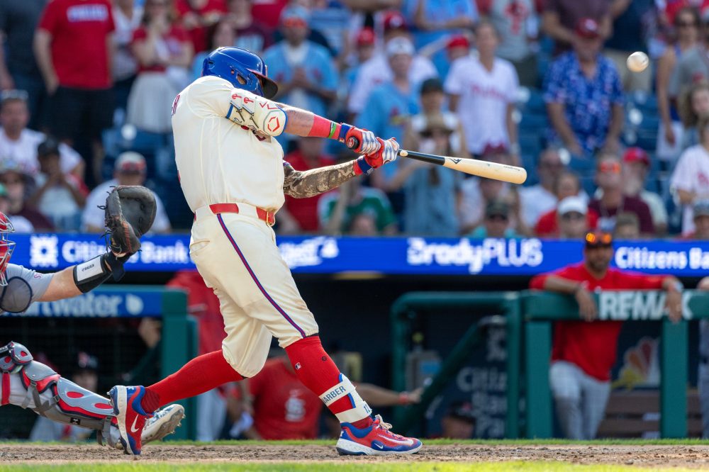 MLB home run leader Schwarber punctuates Phillies’ unlikely comeback win over the Cardinals