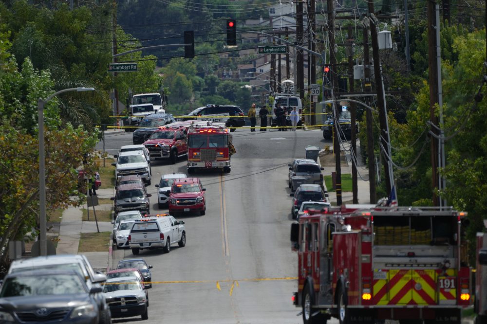 Southern California authorities respond to a leak of an unknown chemical from a tank