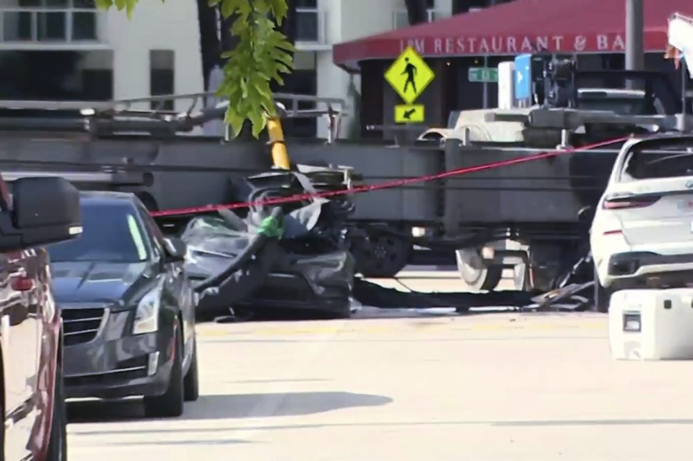Officials say 4 people were hospitalized after a crane collapsed at a Miami construction site